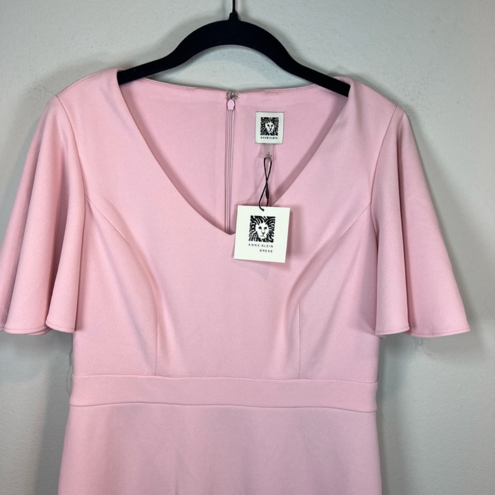 Anne Klein Sheath Dress Tutu Pink Flutter Sleeve Bridal Zip Up Cocktail NEW Sz 2 - Picture 2 of 14